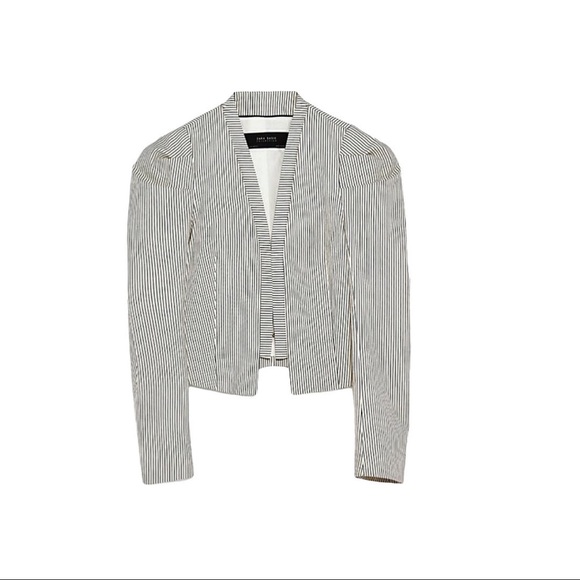 ZARA | Pinstripe Crop Blazer